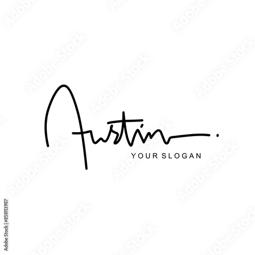 Austin name signature logo vector design © galord