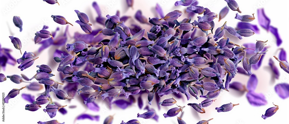 A cluster of vibrant purple lavender blooms showcases delicate petals swaying gently in the breeze. This isolated herb embodies the essence of spring and nature's beauty. A cluster of vibrant purple lavender blooms showcases delicate petals swaying gently in the breeze. This isolated herb embodies the essence of spring and nature's beauty.