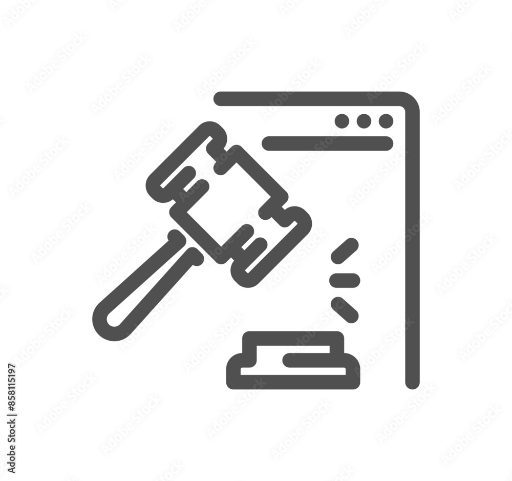 Auction related icon outline and linear vector.
Auction related icon outline and linear vector.