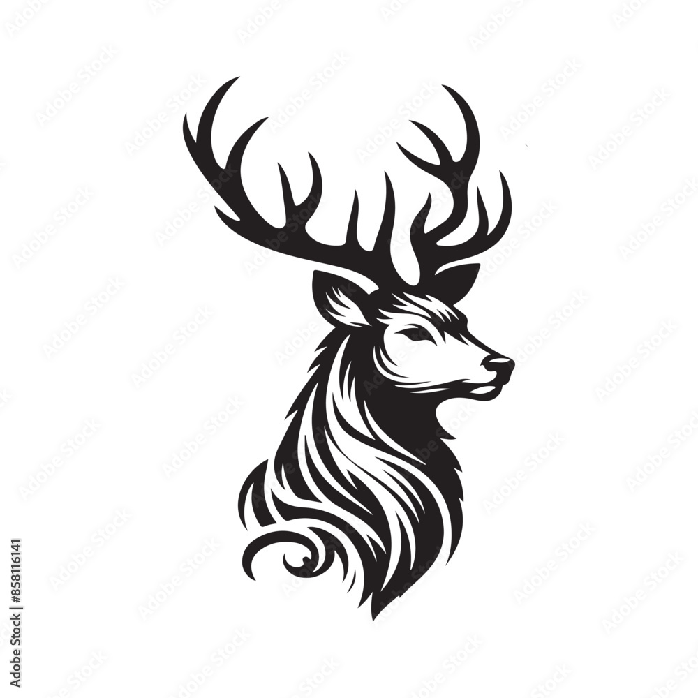 deer head silhouette deer head silhouette