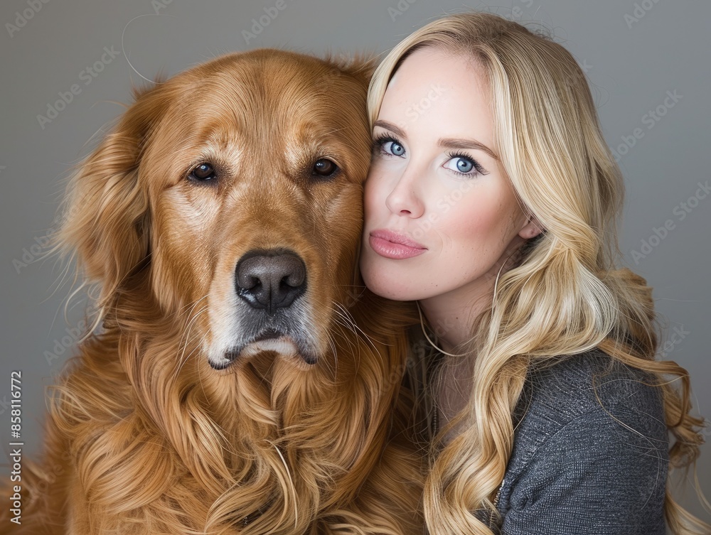 A Young Woman Sharing Tender Moments with Her Pet Dog A Young Woman Sharing Tender Moments with Her Pet Dog