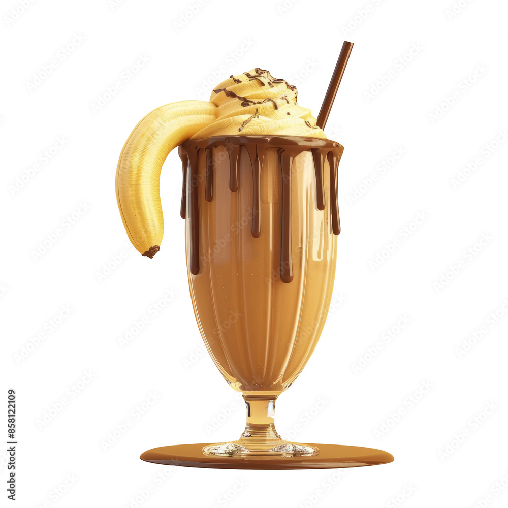 Isolated Banana Chocolate Smoothie Isolated Banana Chocolate Smoothie