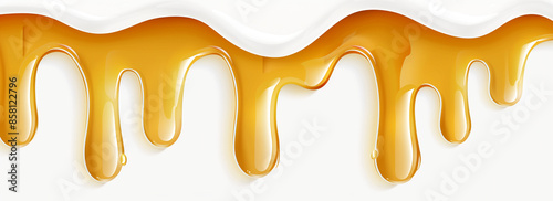 Creamy Honey Dripping on White Background - Flat Design Vector Illustration with High Resolution and Quality