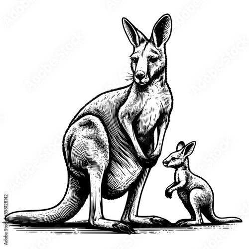 kangaroo with baby