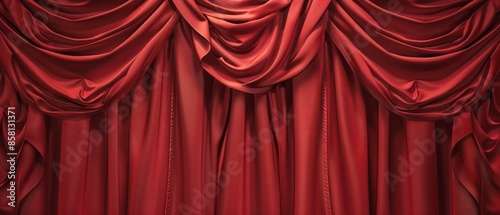 The deep red curtains offer a striking and elegant background, perfect for adding a touch of sophistication to interiors.