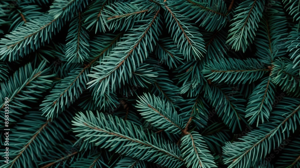 A close-up image of a pine trees branches, showcasing the vibrant green needles and intricate details SEAMLESS PATTERN A close-up image of a pine trees branches, showcasing the vibrant green needles and intricate details SEAMLESS PATTERN