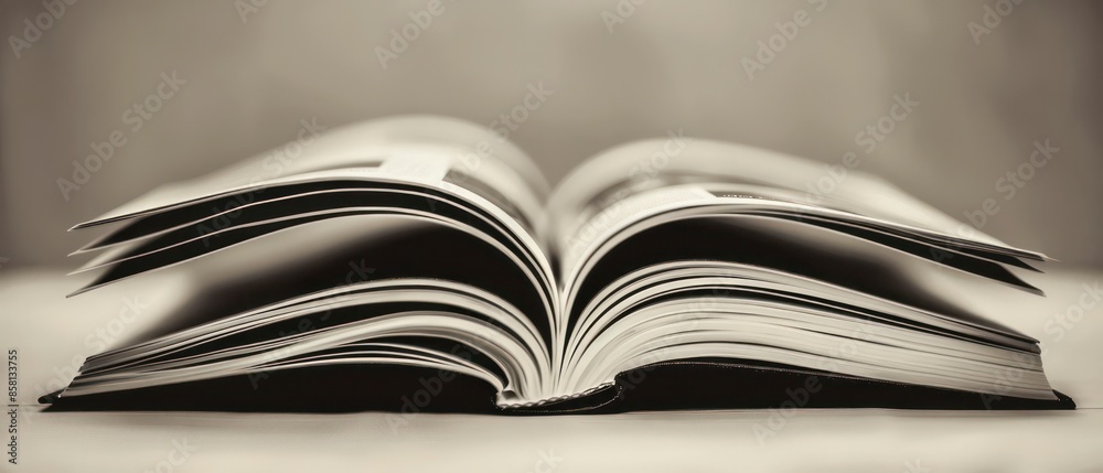 An e-book with a flipping effect, displaying pages turning smoothly, set against a neutral background, ideal for digital reading and modern publications. An e-book with a flipping effect, displaying pages turning smoothly, set against a neutral background, ideal for digital reading and modern publications.