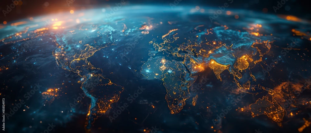 A world map in blue, set against a simple technological background, illustrating global connectivity with a clean, modern design. A world map in blue, set against a simple technological background, illustrating global connectivity with a clean, modern design.