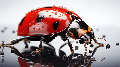 a close up of a ladybug photo
