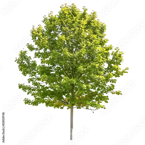 Platanus Acerifolia Isolated on Clear Background photo