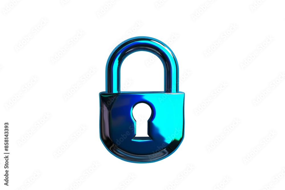 Shiny blue padlock symbolizing security and protection on a transparent background, perfect for digital and online security themes. Shiny blue padlock symbolizing security and protection on a transparent background, perfect for digital and online security themes.