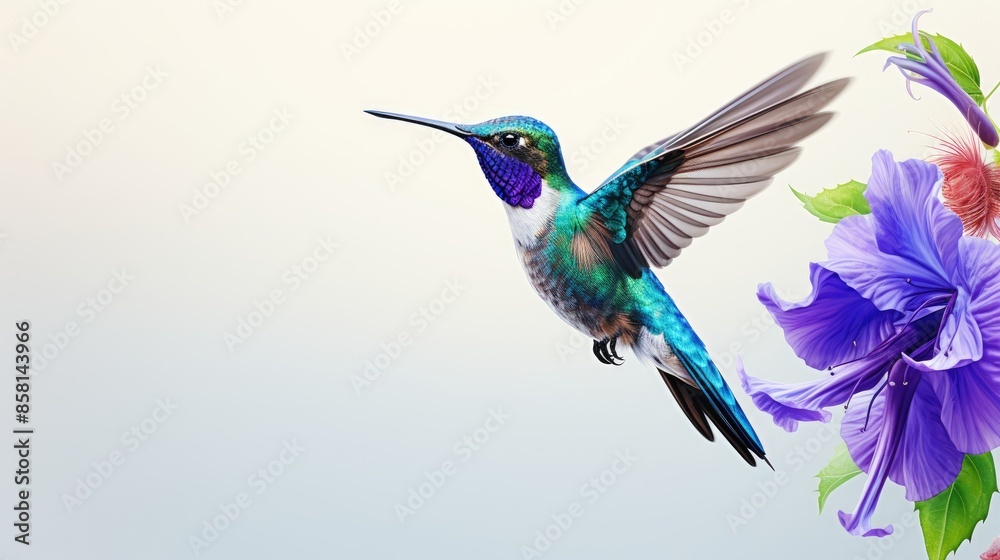 Fototapeta premium hummingbird and flower