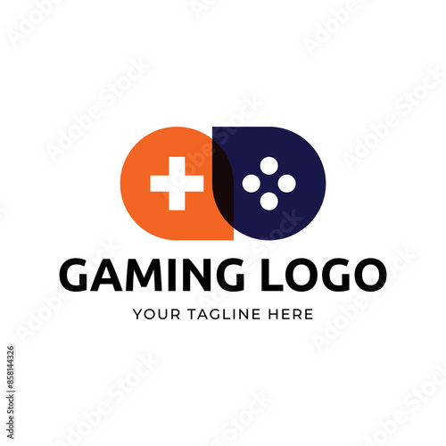 Game console and video games stick logo design template logo.