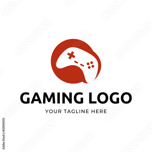 Game console and video games stick logo design template logo.