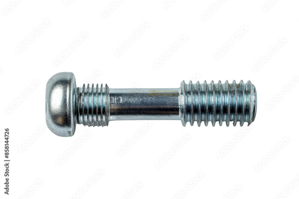 Close-up image of a stainless steel machine screw on a transparent background. commonly used in industrial applications for fastening mechanical parts. Close-up image of a stainless steel machine screw on a transparent background. commonly used in industrial applications for fastening mechanical parts.