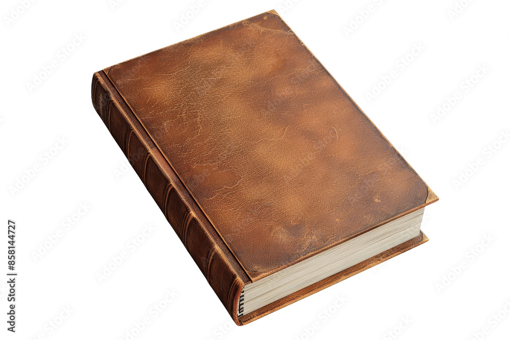Closed brown leather-bound book with elegant cover design. Ideal for educational, literary, or vintage themed projects. Closed brown leather-bound book with elegant cover design. Ideal for educational, literary, or vintage themed projects.