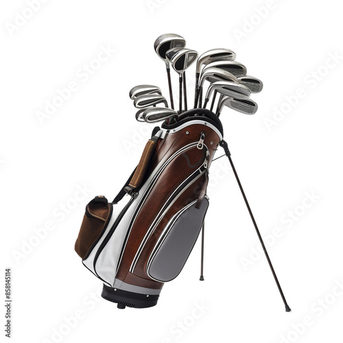 Golf clubs against transparent background Ai generated photo