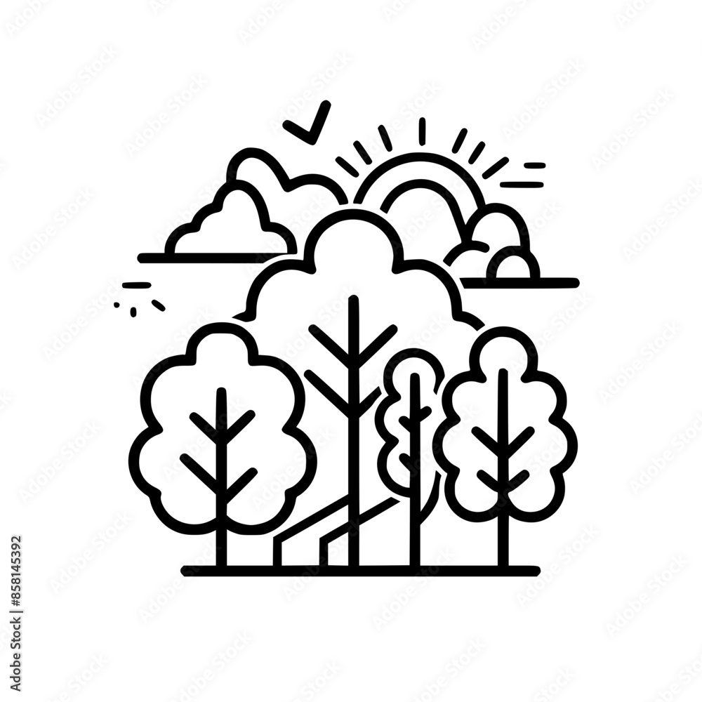 Tree Landscape Icon Tree Icon, Forest Icon, Christmas Tree icon, Tree SVG, Tree ...