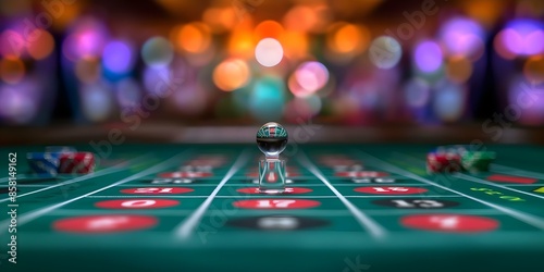 Casino table for betting gambling addiction player dependency on games. Concept Casino Gambling Addiction, Betting Table Dependency, Problematic Player Behavior, Risky Game Habits