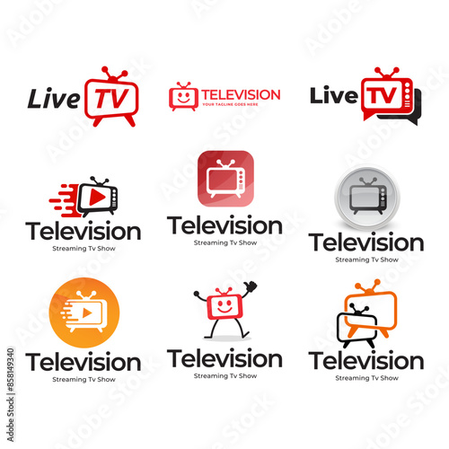 Creative media television vector logo design template