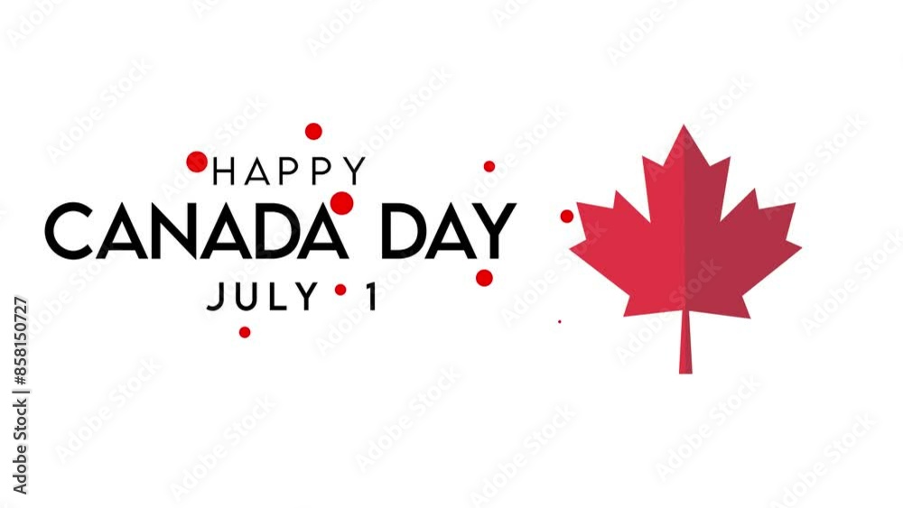 Happy Canada Day celebration Card 4k animation, Happy Canada Day Animation text with waving maple. Suitable for celebrating Canada's birthday. Happy Canada Day 1st july Animated. Happy Canada Day celebration Card 4k animation, Happy Canada Day Animation text with waving maple. Suitable for celebrating Canada's birthday. Happy Canada Day 1st july Animated.