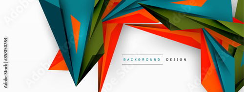 Minimal geometric abstract background. Low poly dynamic triangle design. Trendy techno business template for wallpaper, banner, background or landing