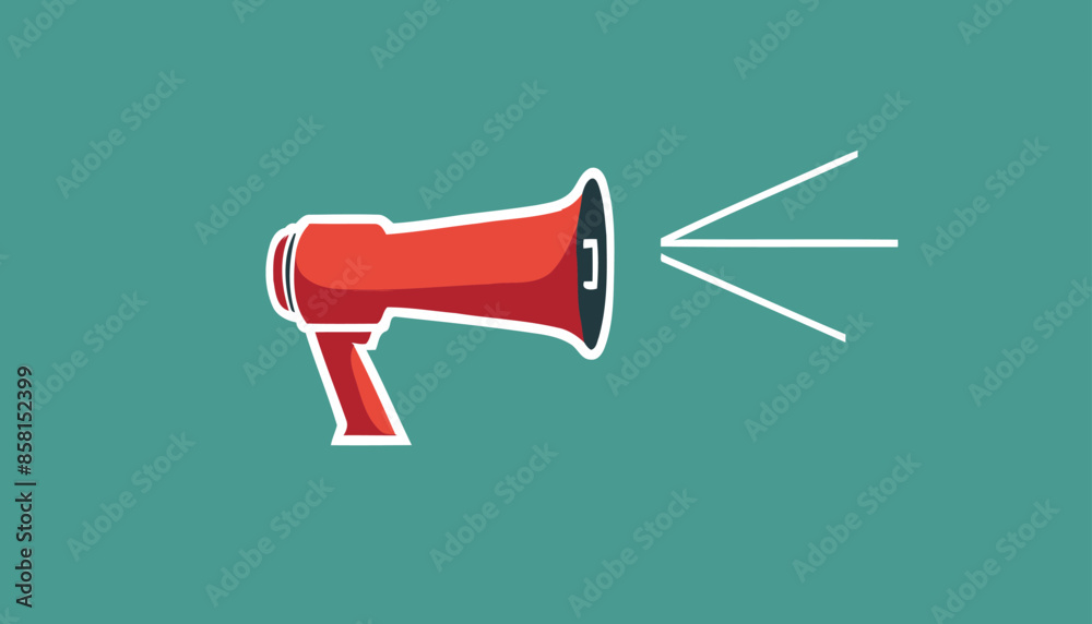 Megaphone Discount Announcement Vector Illustration