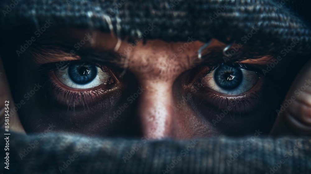Intense Gaze Through the Shadows