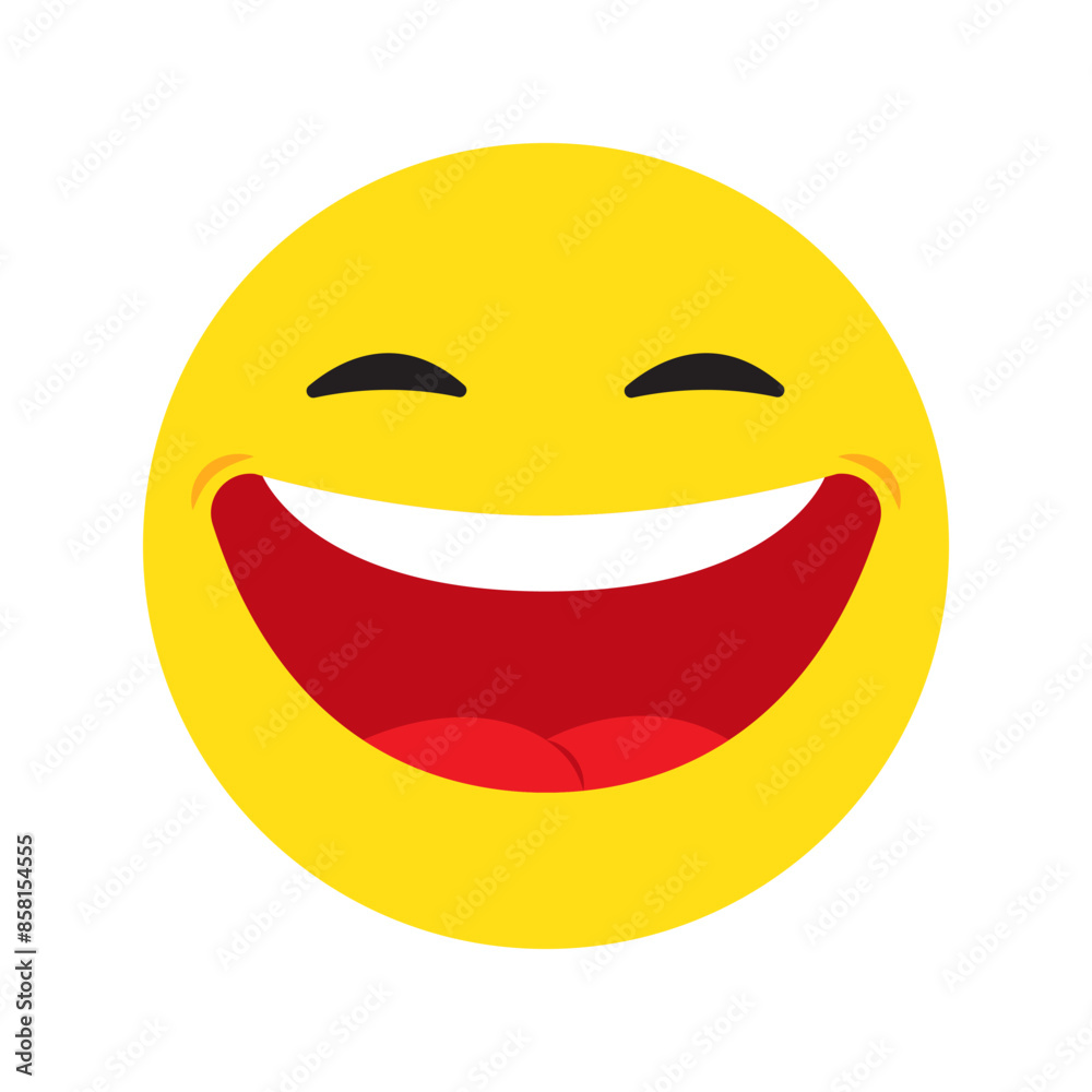 Fototapeta premium Vector illustration of laughing emoji on transparent background
