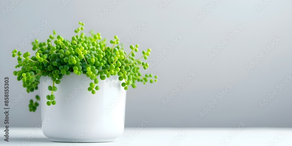 custom made wallpaper toronto digitalString of Pearls Plant in Green Pot on White Background. Concept Houseplant Photography, String of Pearls, Green Pot Decor, Indoor Plant Styling