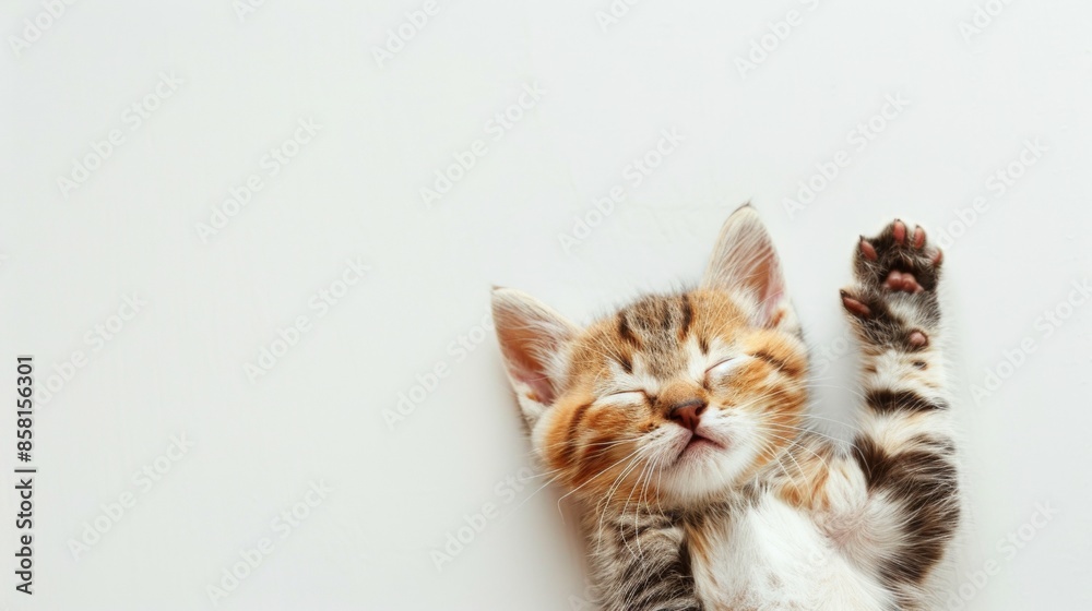 Cute sleeping baby cat
