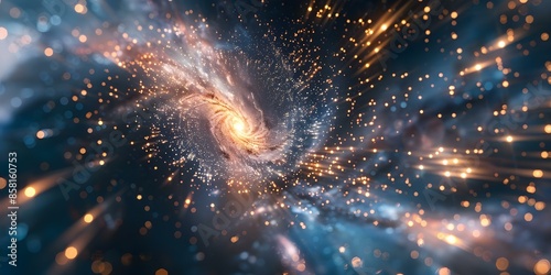 Exploring the Cosmos Lightspeed Time Travel Through Star Galaxies. Concept Space Exploration, Lightspeed Travel, Star Galaxies, Cosmos Adventure, Time Travel