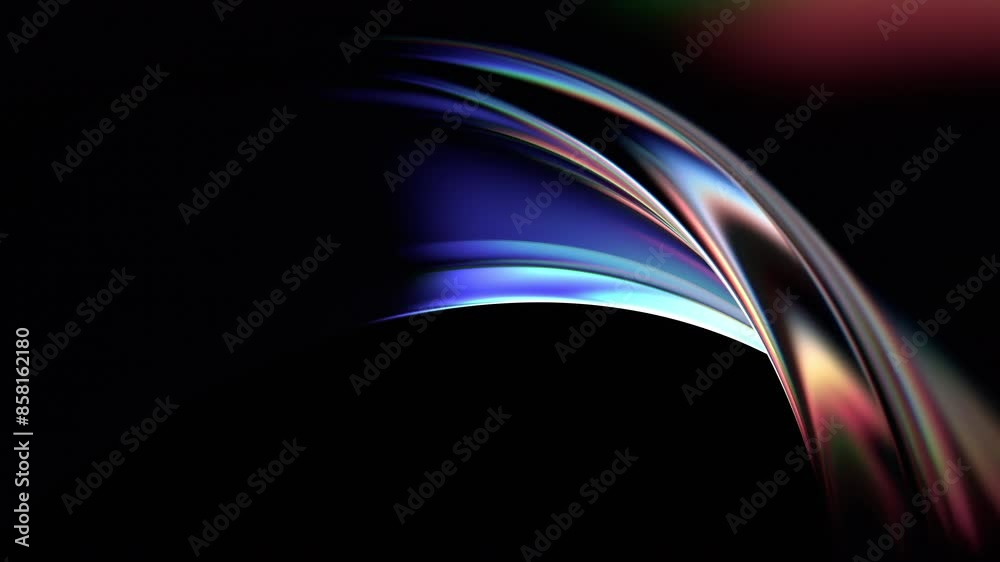 Abstract animation, background with color refraction effect, 4k seamless looped video, 3d render