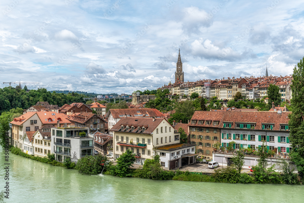 View of Swiss old city from Nydeggbrucke View of Swiss old city from Nydeggbrucke