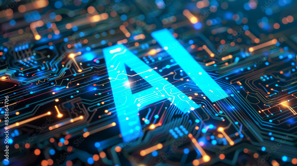 Fototapeta premium stock chart low artificial intelligence and automation in business processes