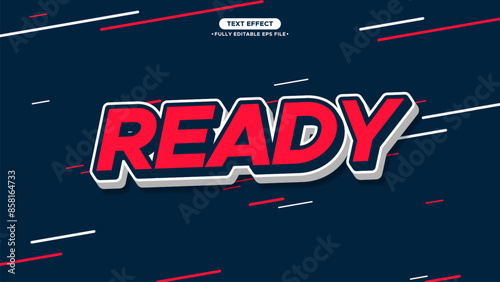 Ready 3D Vector Text Effect with Abstract Background. Modern and Simple Style