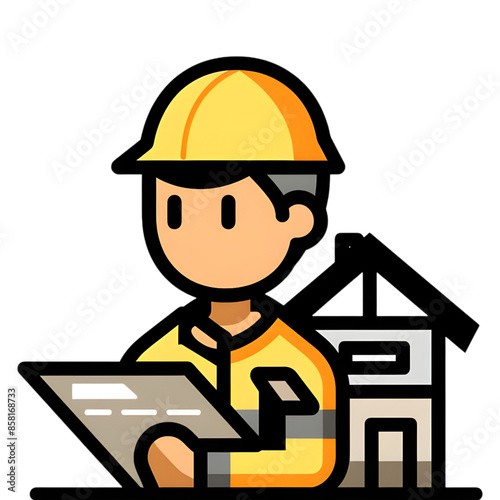 Architect icon against transparent background Ai Generated