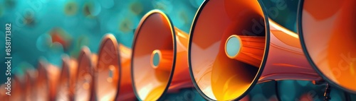 An office alert system that uses megaphones to announce important news, ensuring that every team member pays attention