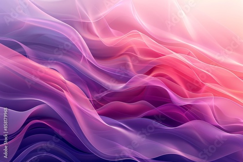 Abstract purple and pink flowing waves background with soft gradient hues
