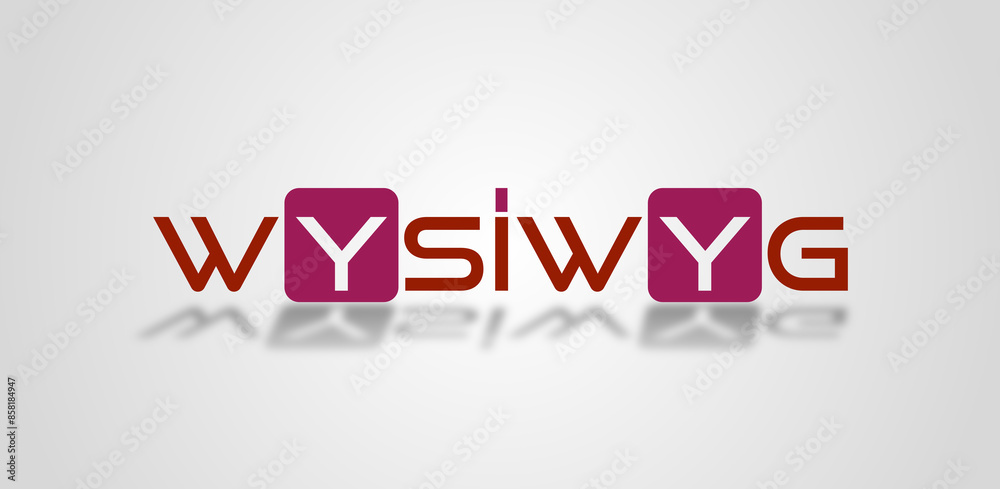 Parola WYSIWYG con sfondo colorato gradiente Parola WYSIWYG con sfondo colorato gradiente