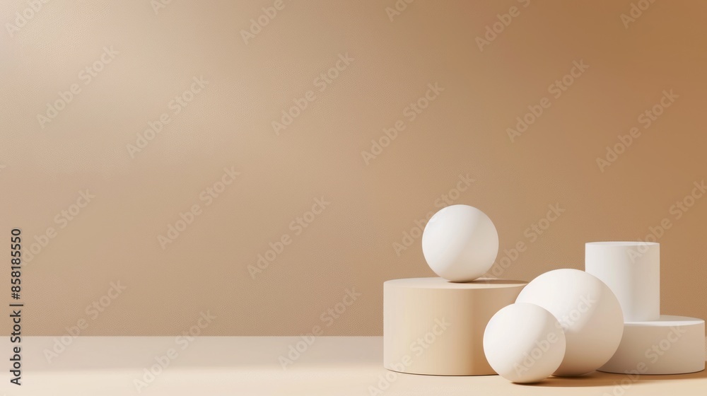 Minimalist Geometric Composition with Beige Background Minimalist Geometric Composition with Beige Background