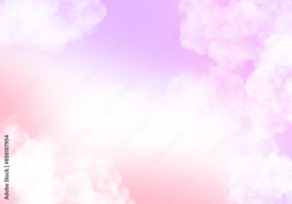 Fototapeta premium Cloudy Sky Pastel Watercolour Background