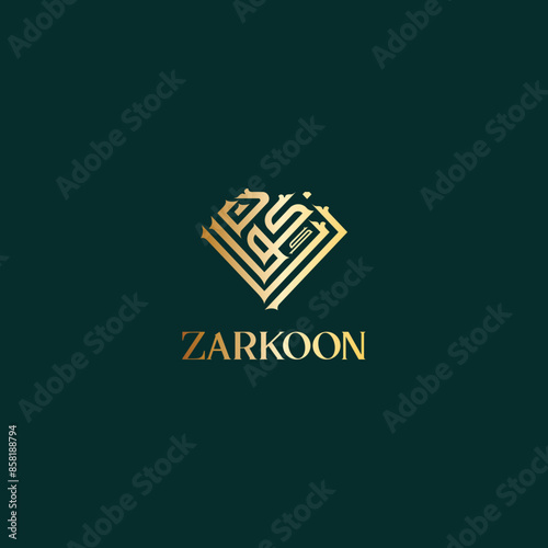 Zarkoon Jewelery Diamond Shape Oranamental Decorative Elegent Kufic Calligraphy Logo