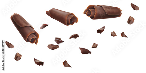 Schokoladen Röllchen und Splitter