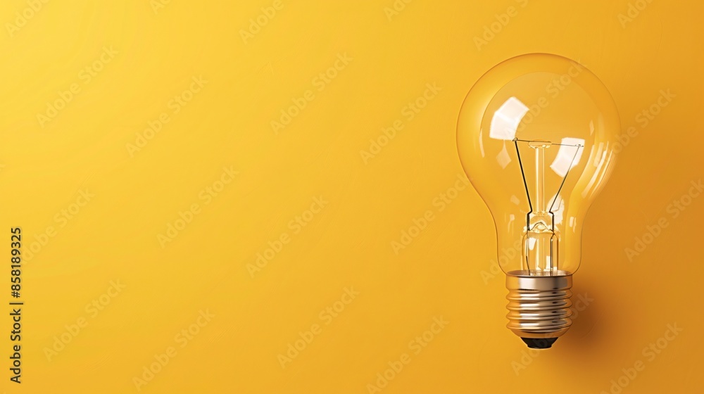 Shows a light bulb placed over a yellow background, representing a conceptual image related to vision and ideas. Shows a light bulb placed over a yellow background, representing a conceptual image related to vision and ideas.