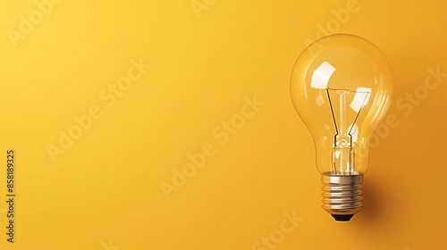 Shows a light bulb placed over a yellow background, representing a conceptual image related to vision and ideas.