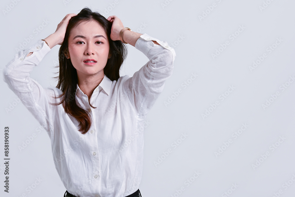 Beautiful Asian women with white shirt are charming. Beautiful Asian women with white shirt are charming.