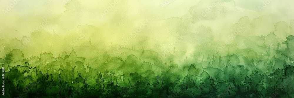 Fototapeta premium Watercolor Forest Landscape