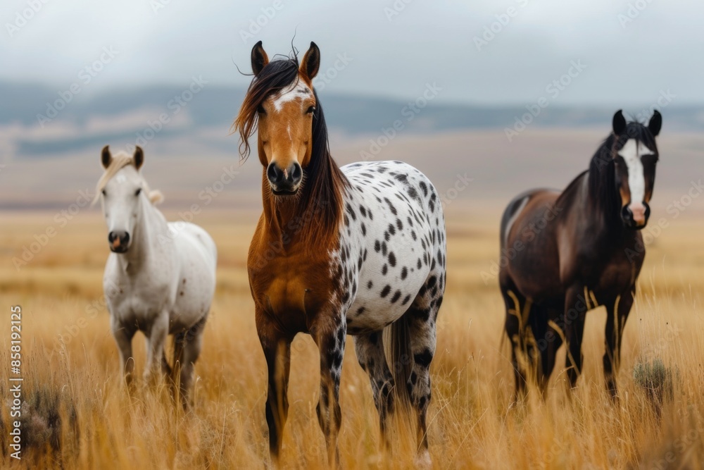 View from beside body of a three Appaloosa Horse standing on grass, Awe-inspiring, Full body shot ::2 low Angle View View from beside body of a three Appaloosa Horse standing on grass, Awe-inspiring, Full body shot ::2 low Angle View