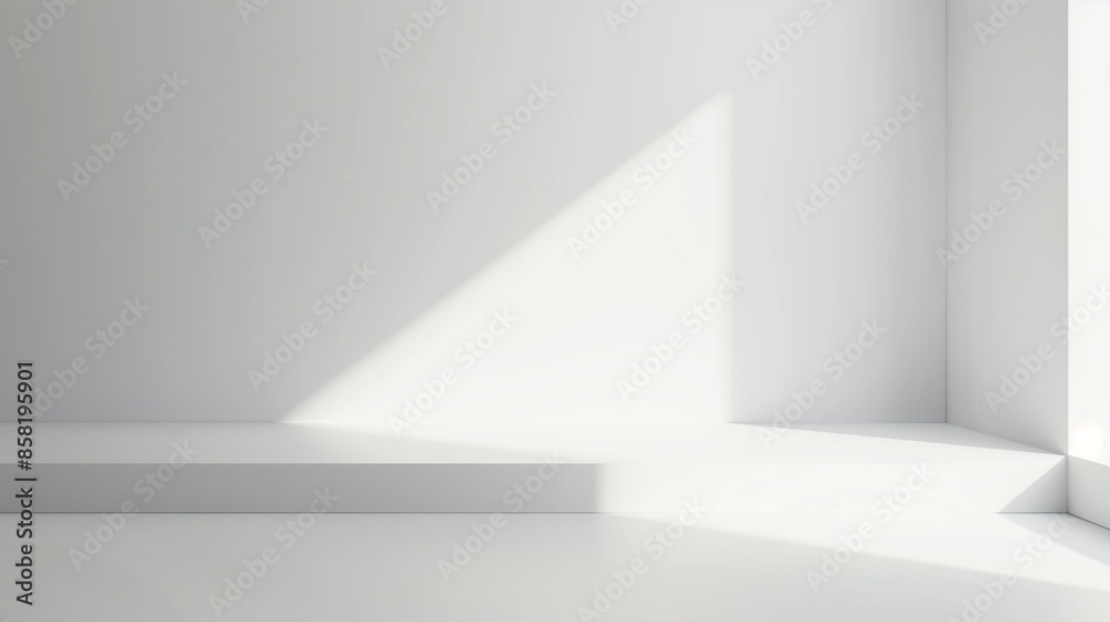 room with walls and windows, white empty space